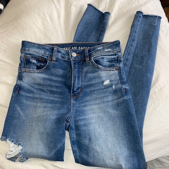 American Eagle Blue High Rise skinny Jeans - Picture 3 of 6
